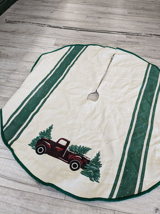 Red truck tree skirt