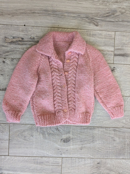 Pink knitted cardigan