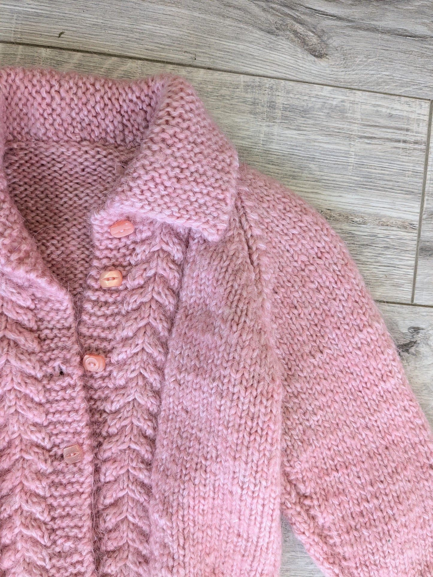 Pink knitted cardigan