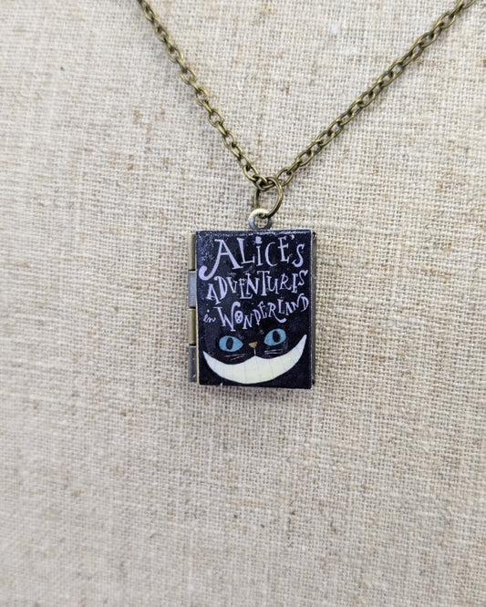 Alice in Wonderland Book Locket Necklace