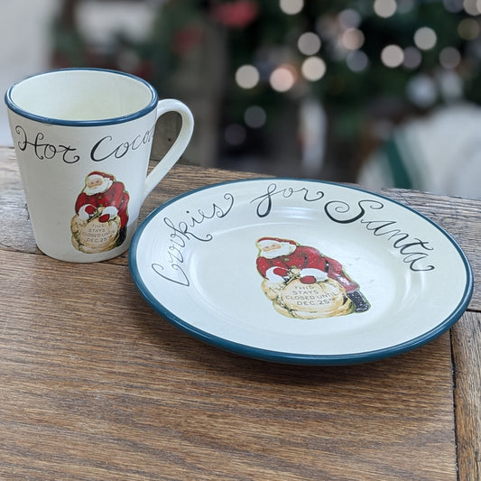 Set of Santa plate and cup