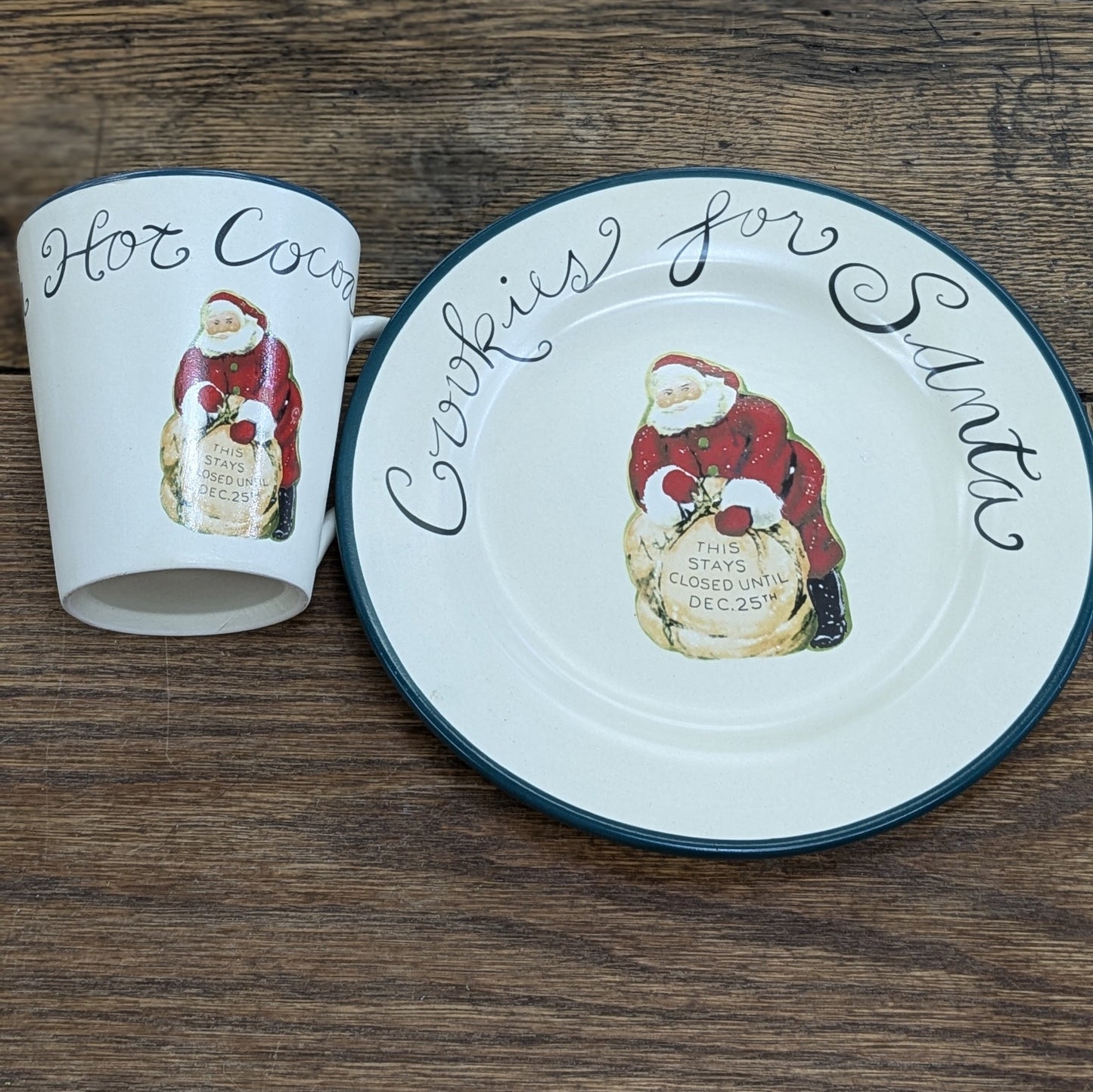 Set of Santa plate and cup