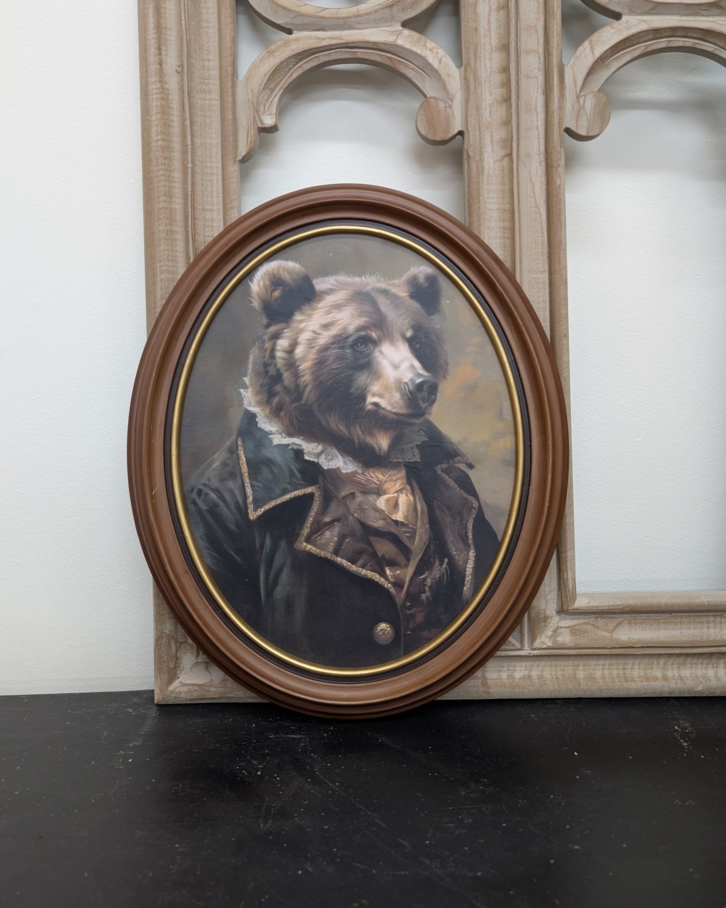 Dapper Bear in oval frame