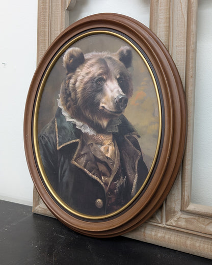 Dapper Bear in oval frame