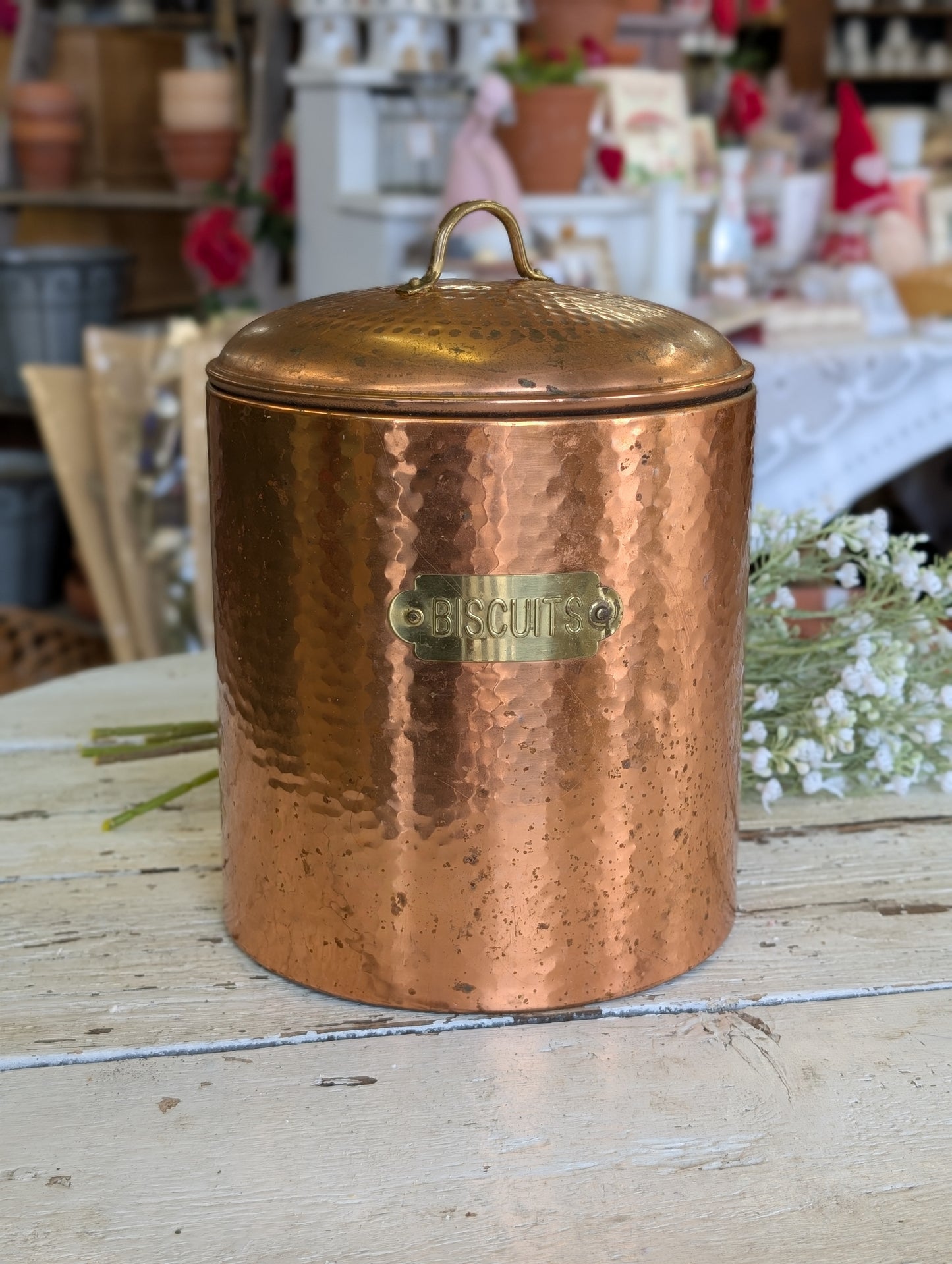 Copper biscuits tin