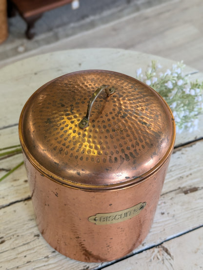 Copper biscuits tin