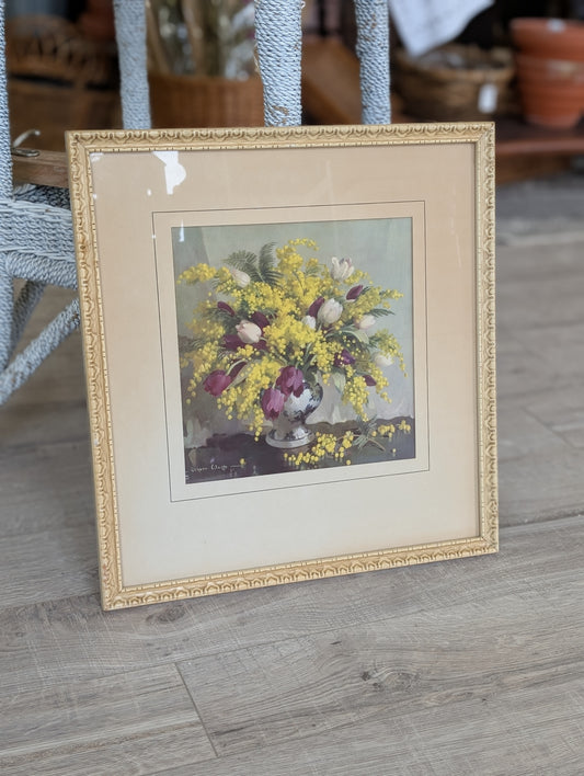 Vintage wall art - Yellow Flowers