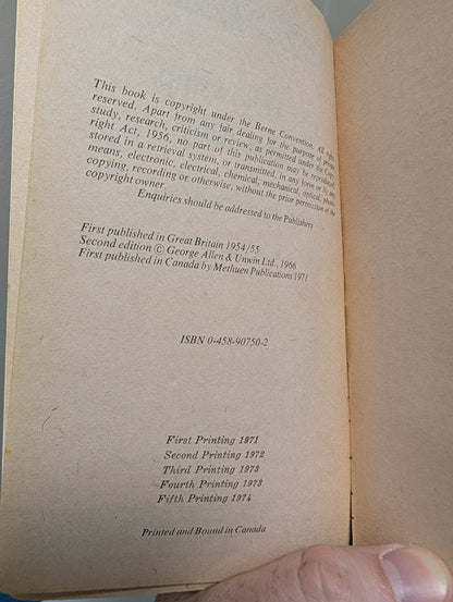 The Lord Of The Rings, Authorized Canadian Edition (5th printing 1974)