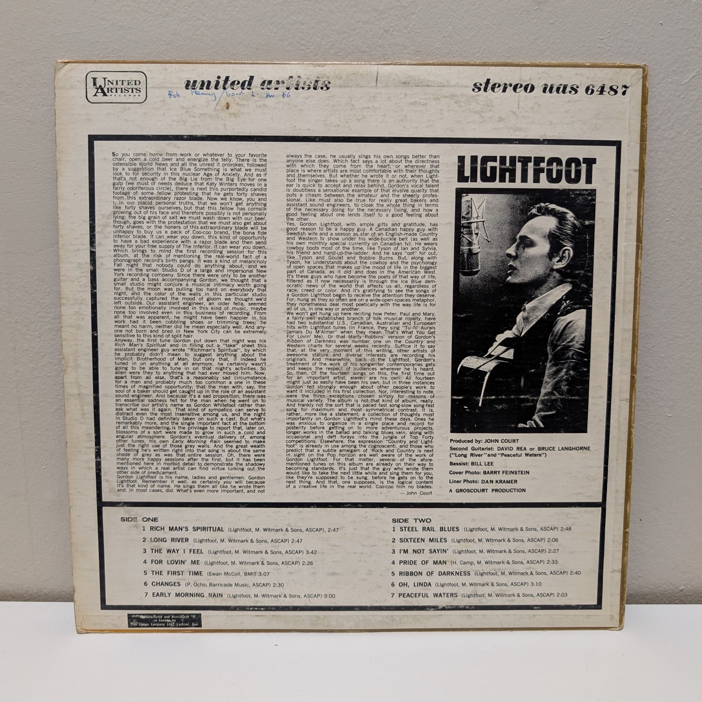 Gordon Lightfoot "Lightfoot!" LP