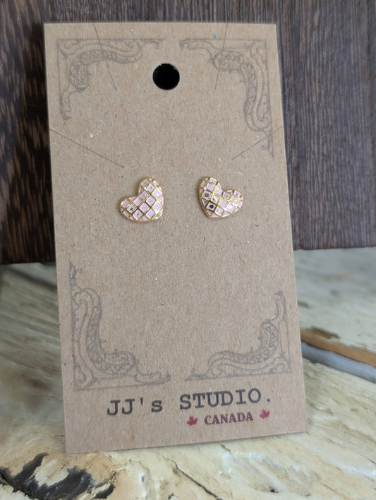 heart stud earrings