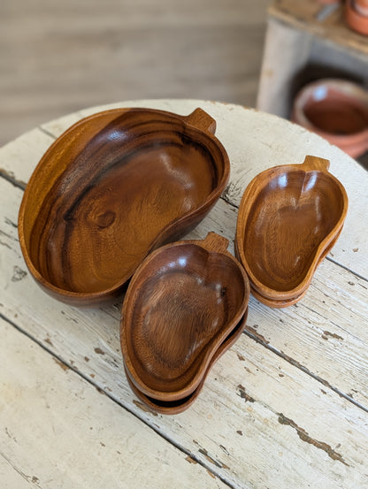 Monkey Pod wood bowl set