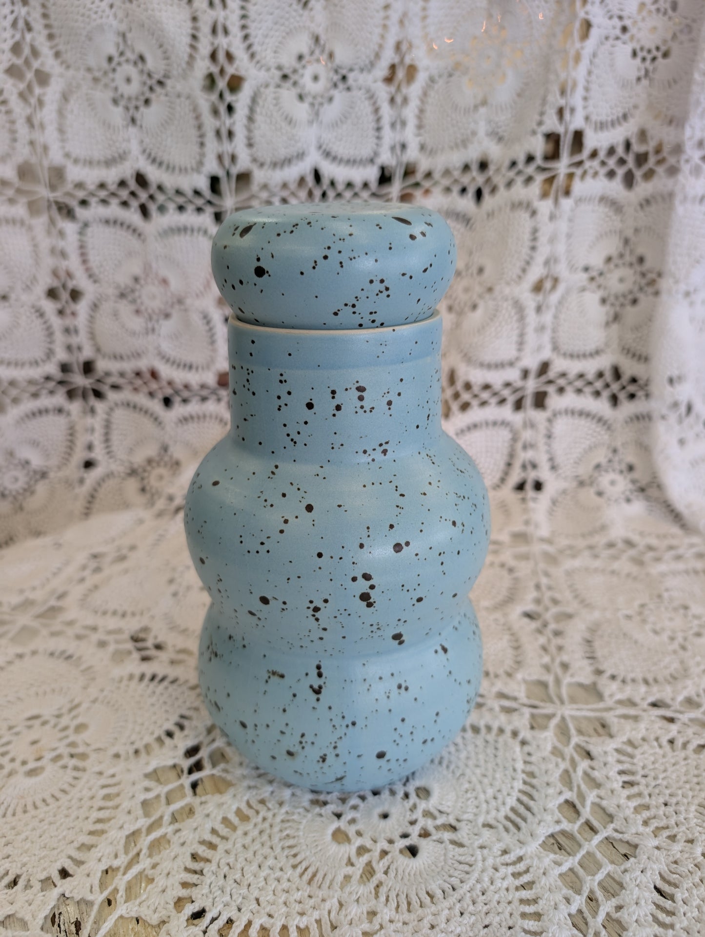 Pottery container with lid