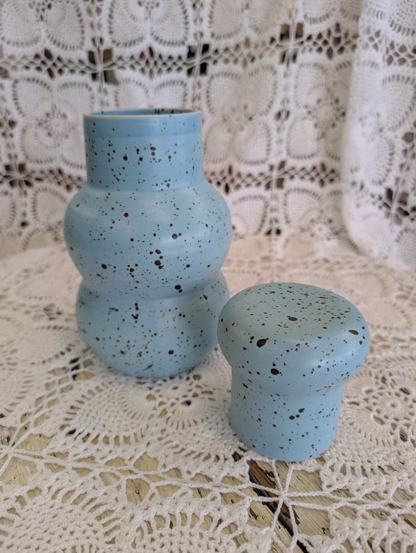 Pottery container with lid