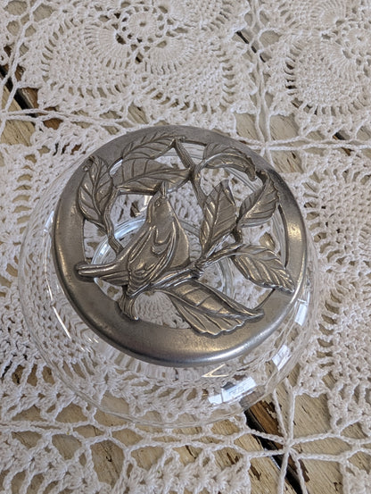 Bird Pewter Potpourri Bowl