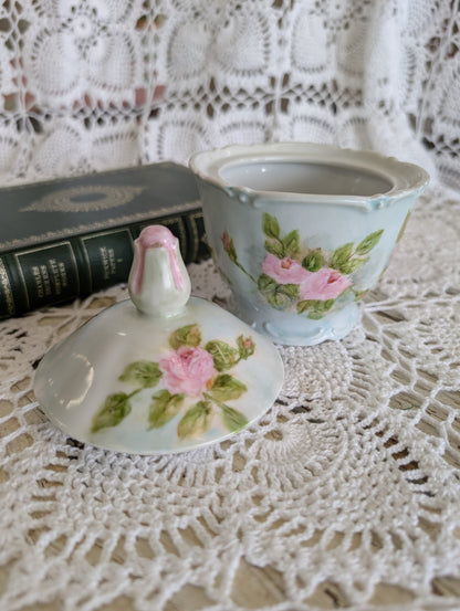 Hand painted ceramic container