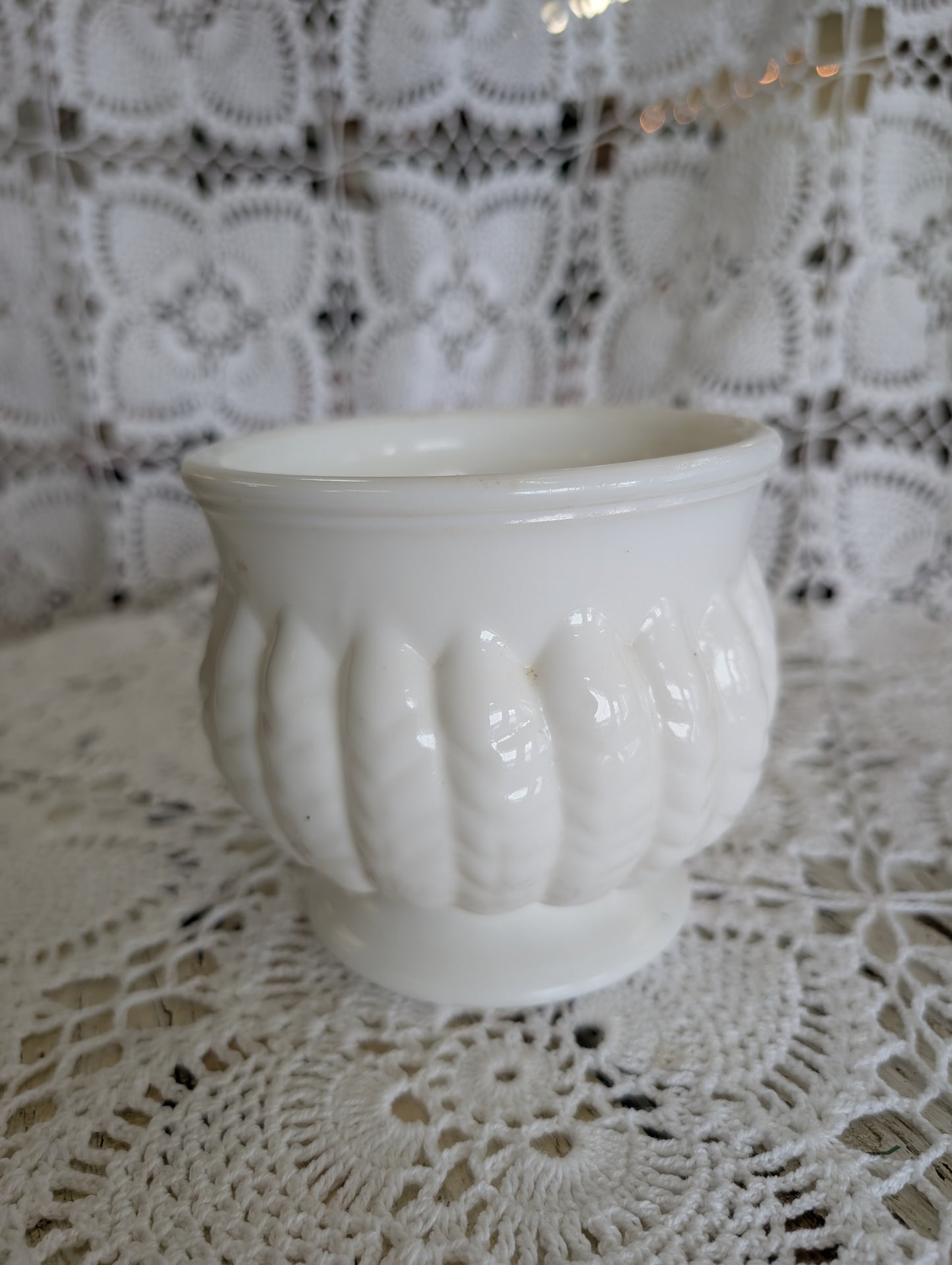 Milk Glass Pot