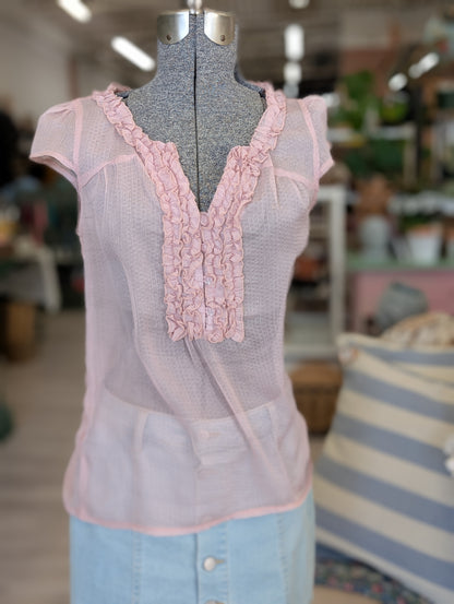 Pink frilly top