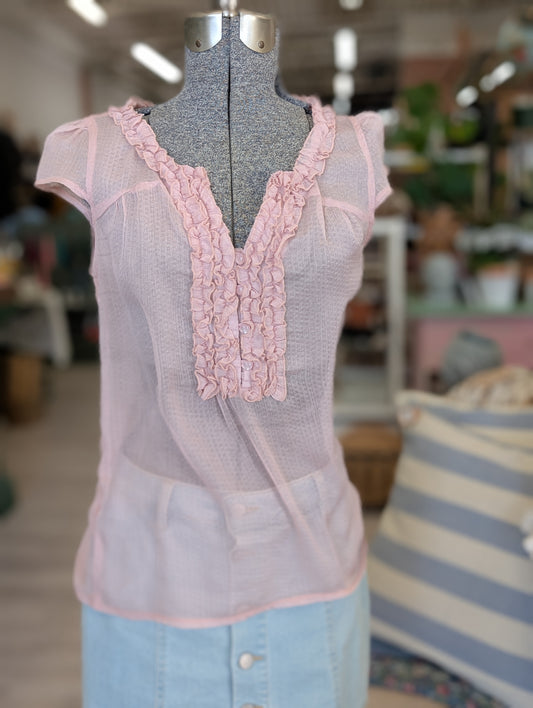 Pink frilly top