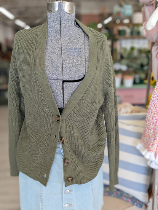 Green Knit Cardigan