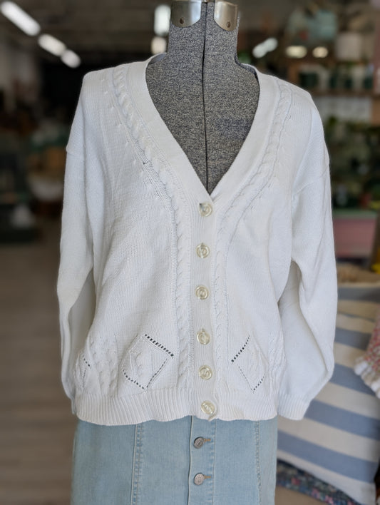 Whtie Knit Cardigan