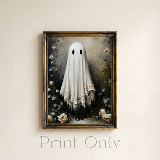 Lacy Ghost in flower feild Print
