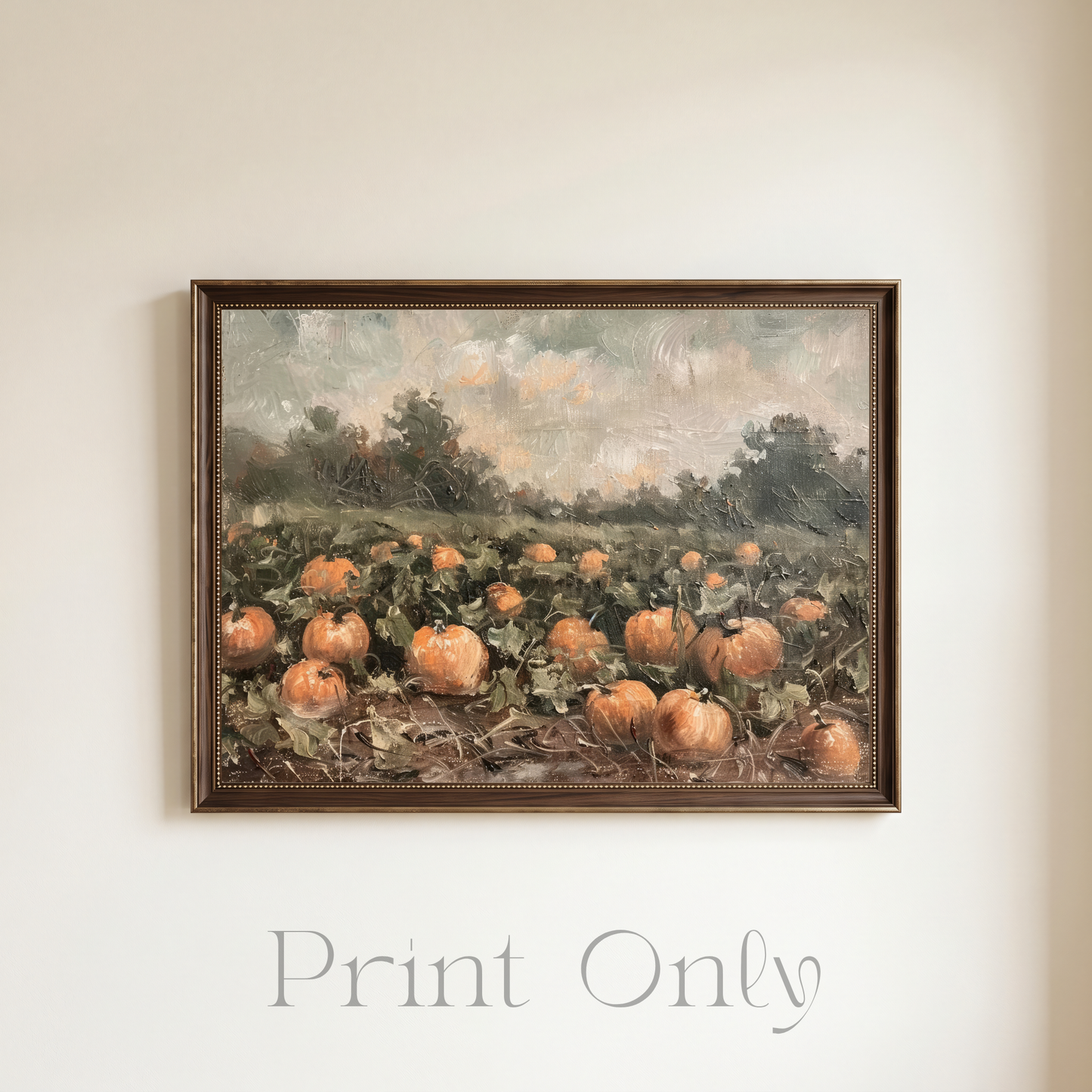 Pumpkin in Field Print