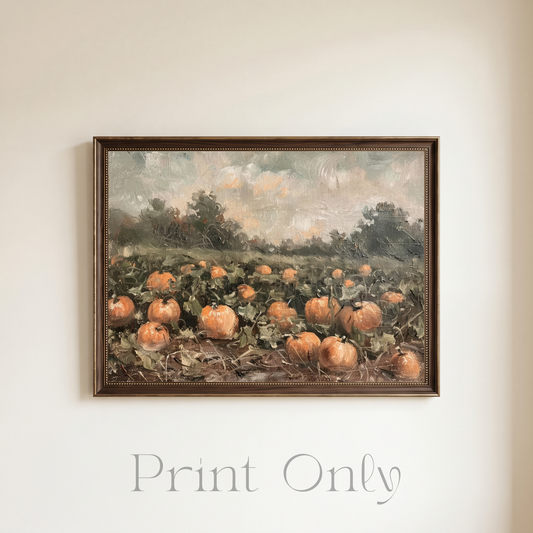 Pumpkin in Field Print