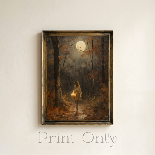 Girl in Forest Print
