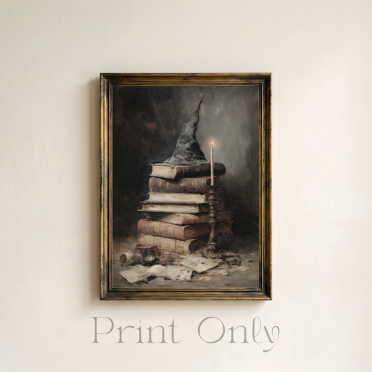 Book stack with candle print