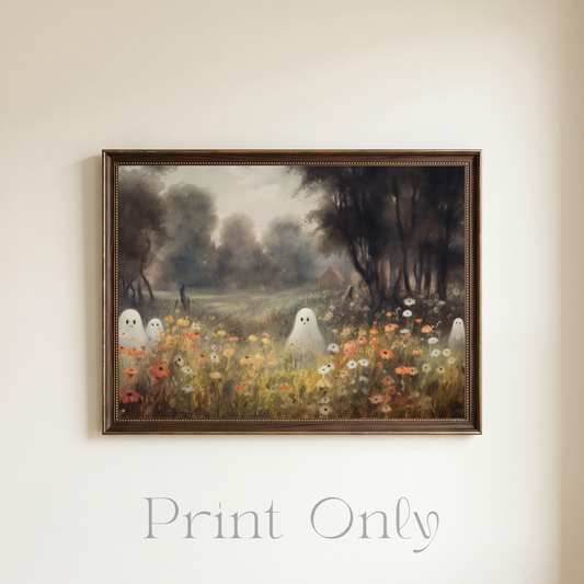 Ghost in Flower Field Print