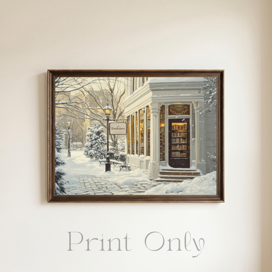 Winter Bookshop Print