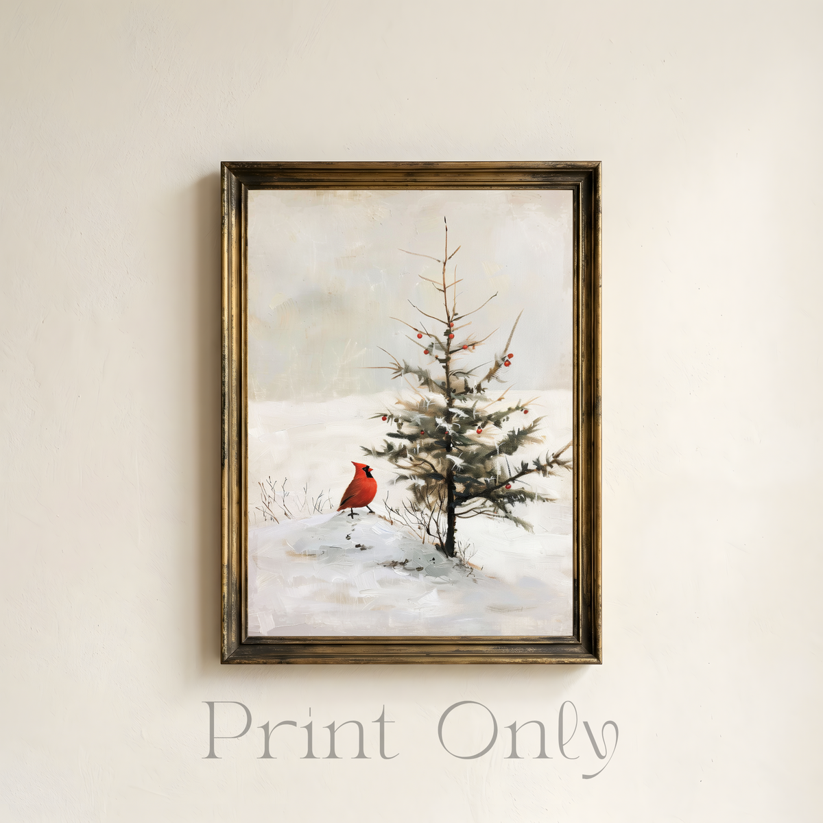 Cardinal in forest Print