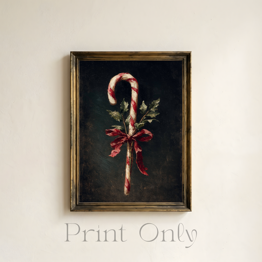 Black Candy Cane Print