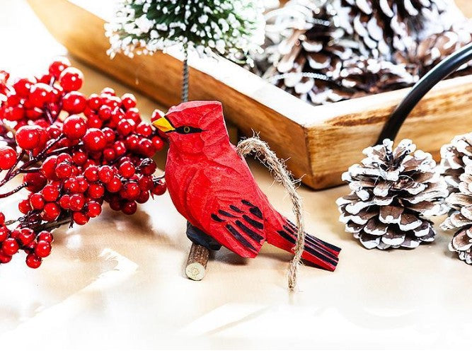 Carved Cardinal Ornament