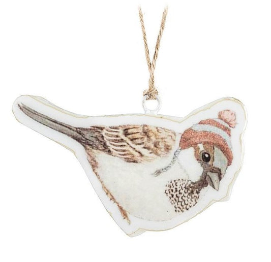 Bird in Winter Hat Ornament