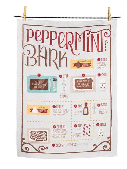 Peppermint Bark Recipe Kitchen Towel