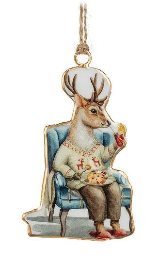 Deer in Chair Ornament