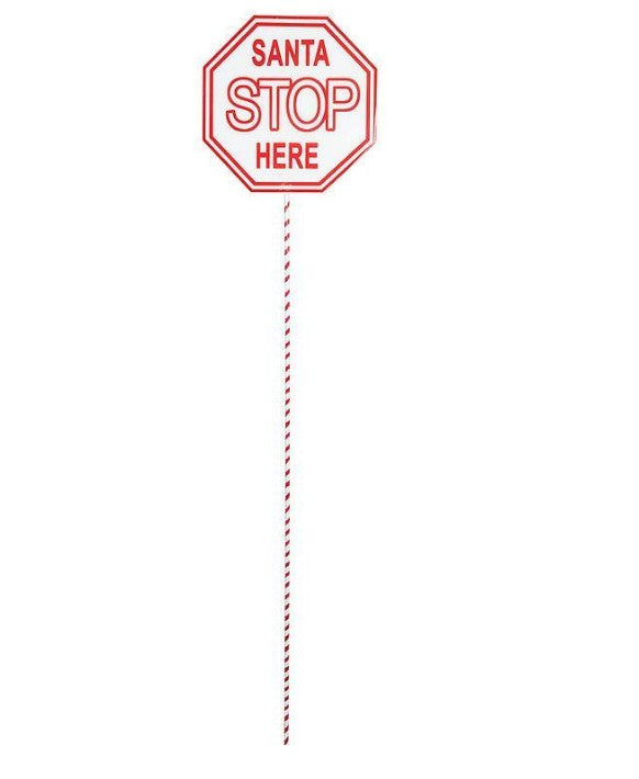 Lg Santa Stop Sign Stake-46"H