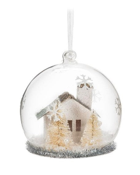 House w/Tree Ball Ornament