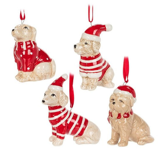 Dog in Sweater Ornament - 3.5"L