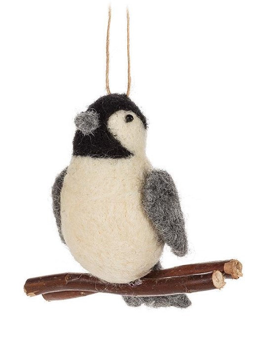 Chickadee on Branch Ornament