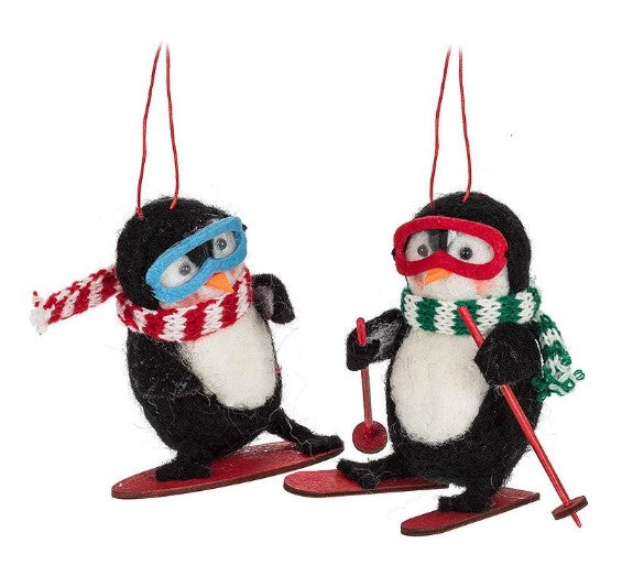 Skiing Penguin Ornament