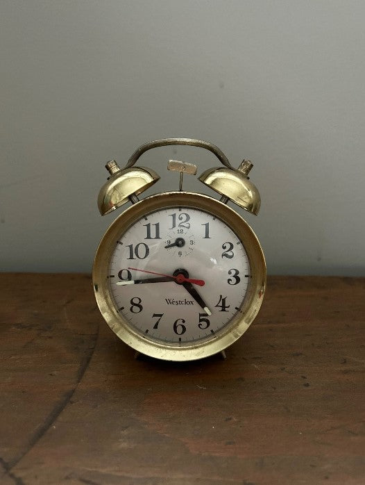 Brass Twin Bells Clock- Small