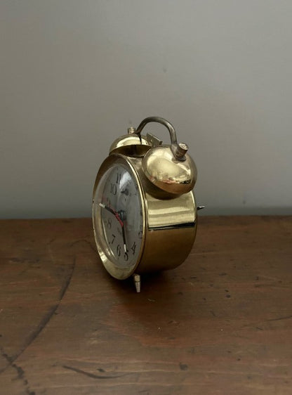 Brass Twin Bells Clock- Small