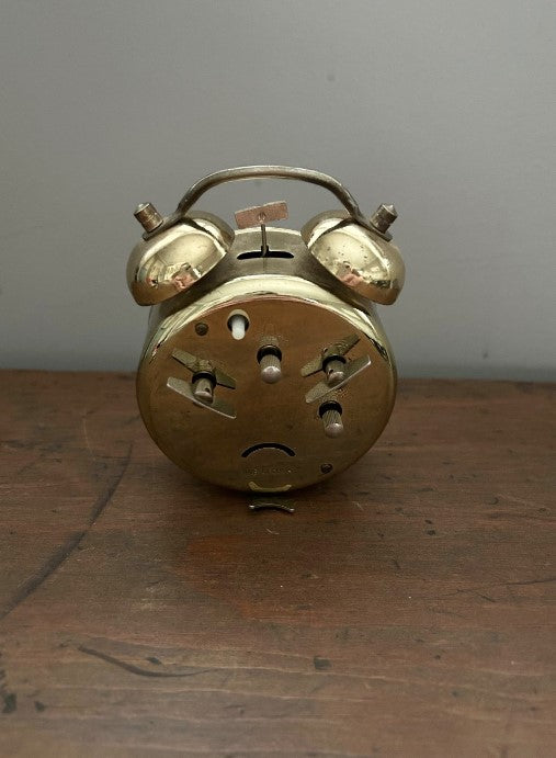 Brass Twin Bells Clock- Small