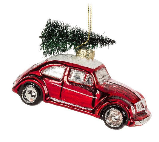 Red Car w/Tree Ornament