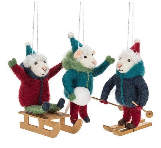 Winter Sport Mouse Ornament