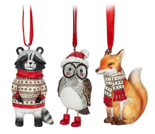 Sweater Animal Ornament-3Asst-3.5"H