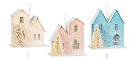 Pastel House & Tree Ornament