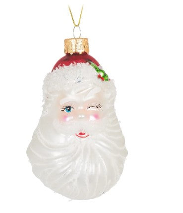 Winking Santa Ornament